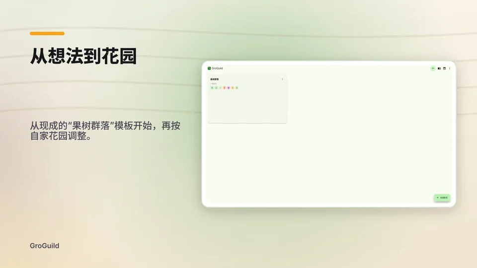 groguild: 从想法到花园