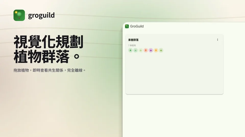 groguild: 視覺化規劃 植物群落。