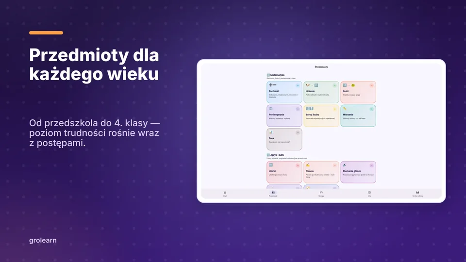 grolearn: Przedmioty dla każdego wieku
