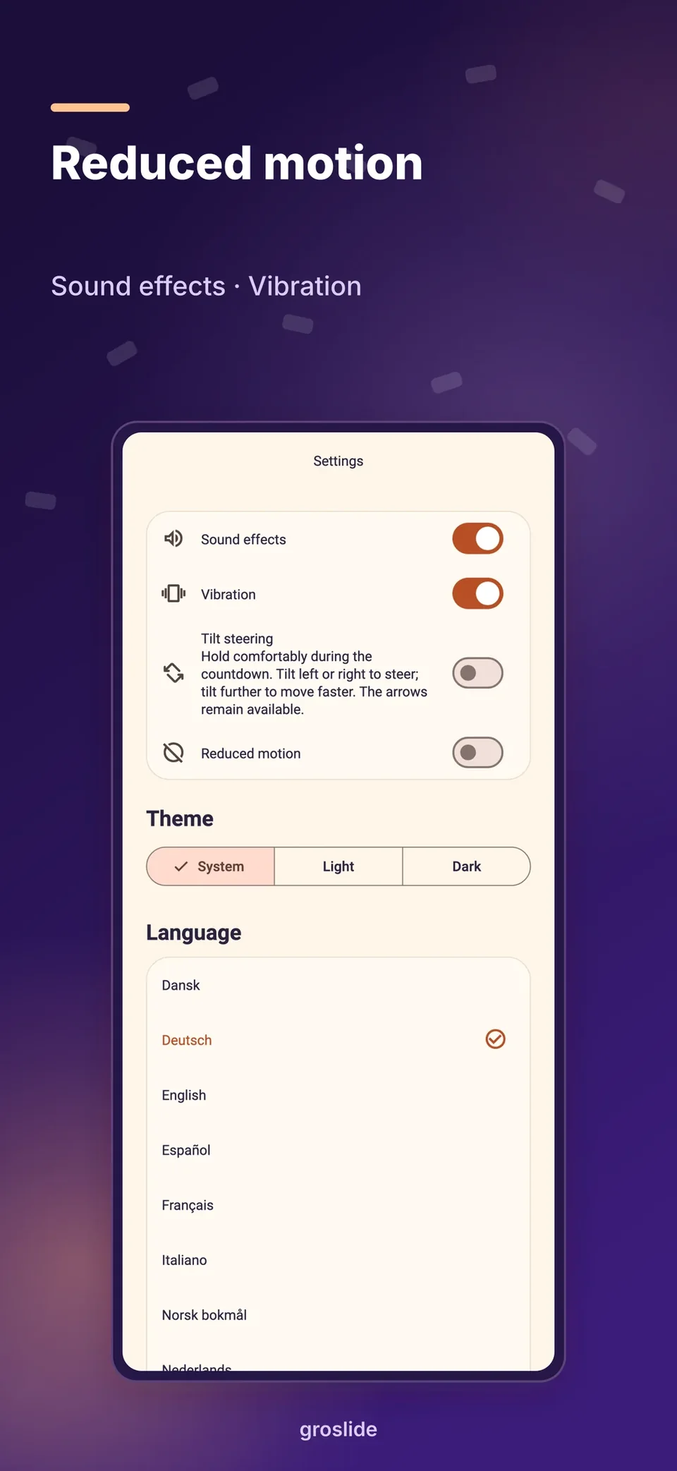 groslide: Play in your language.