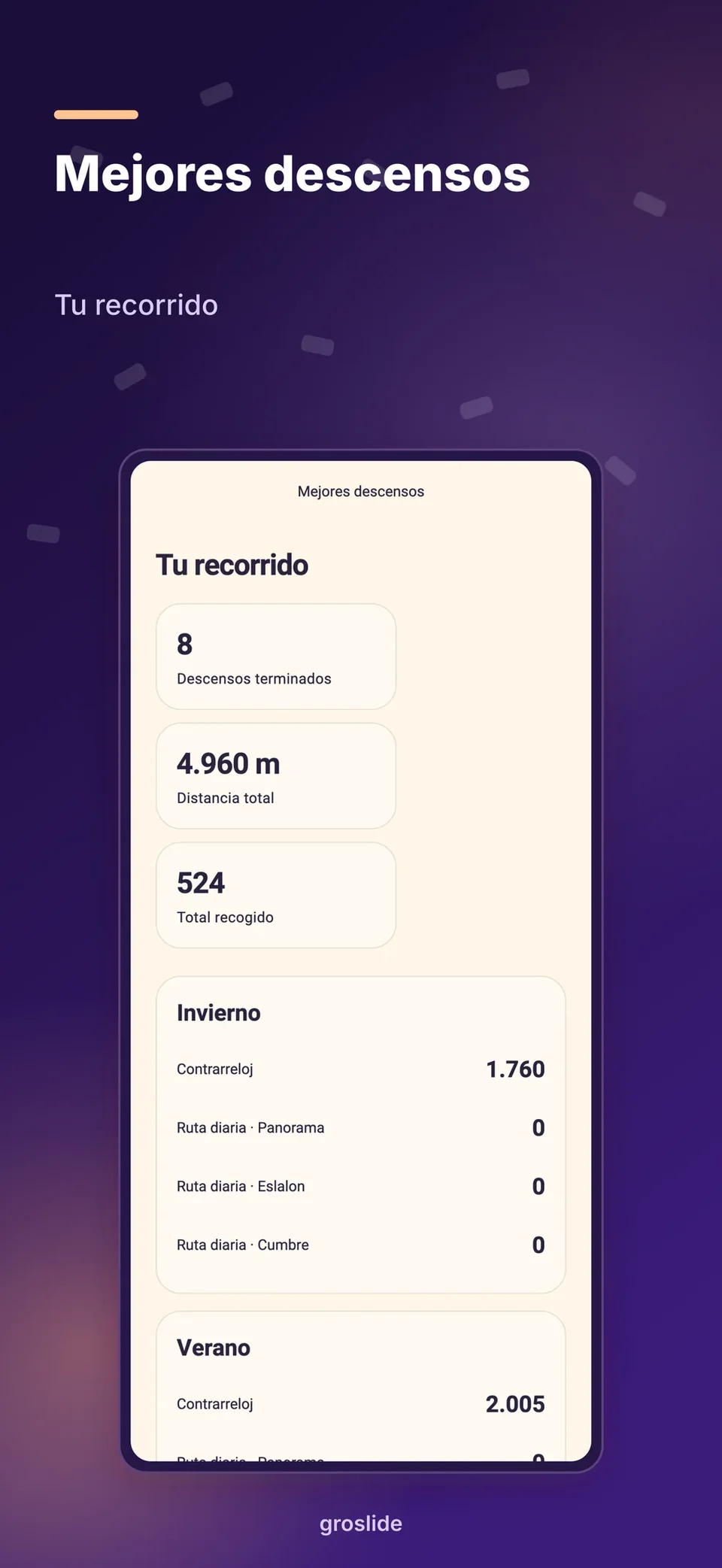 groslide: Mejores descensos