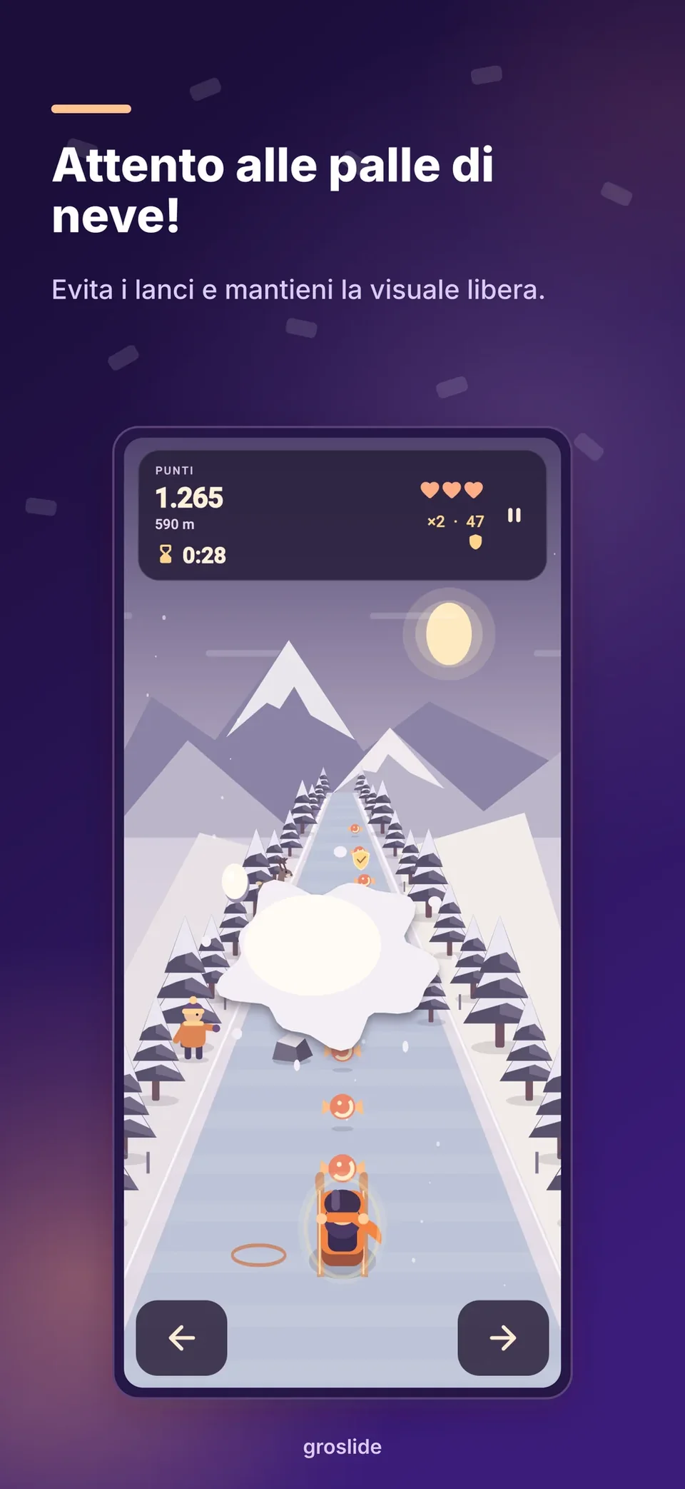 groslide: Attento alle palle di neve!