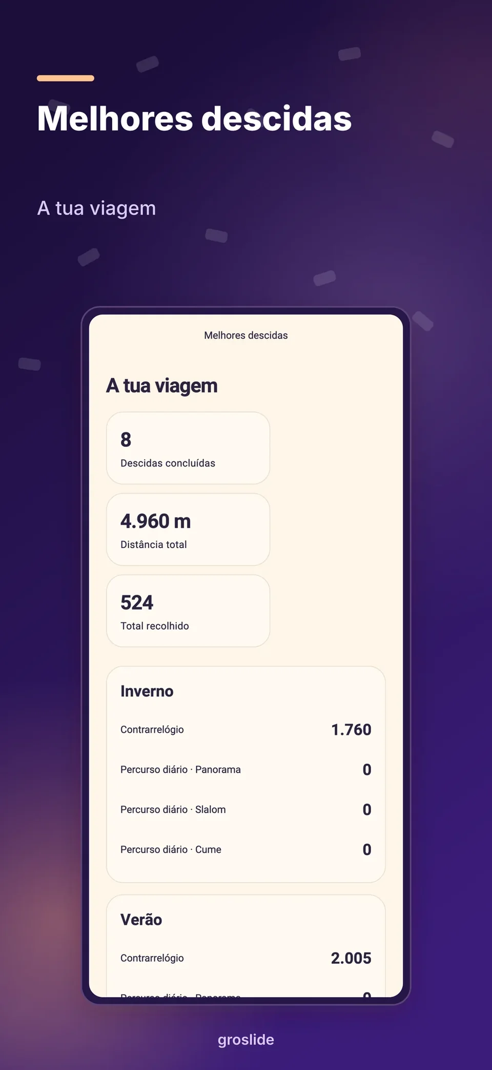 groslide: Melhores descidas