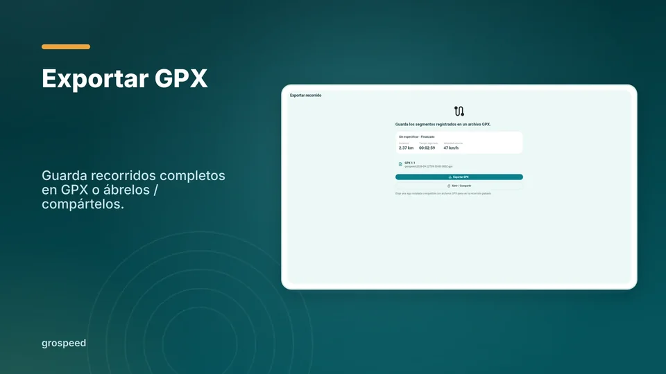grospeed: Exportar GPX