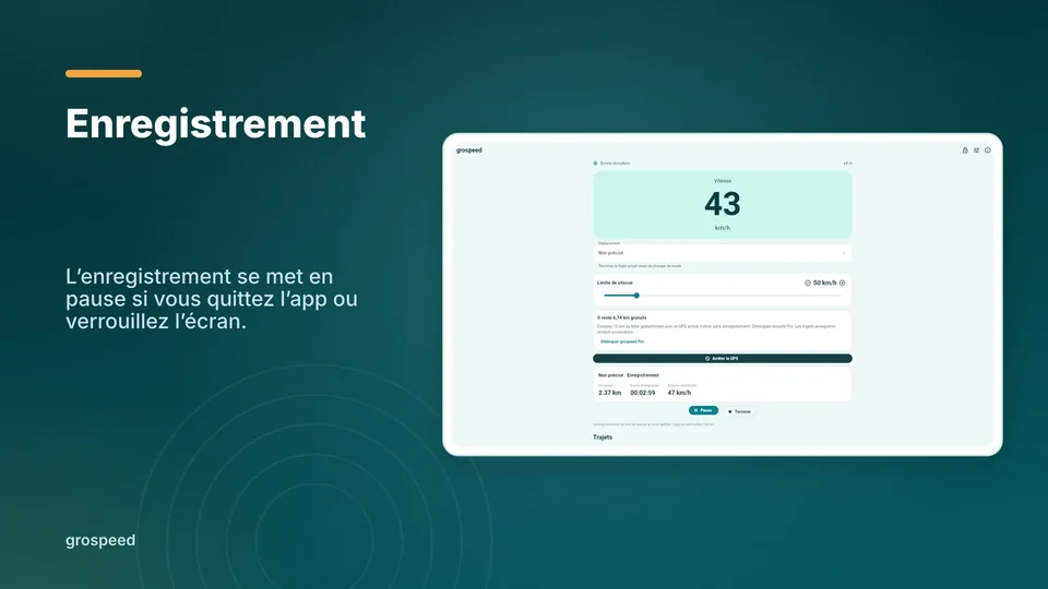 grospeed: Enregistrement