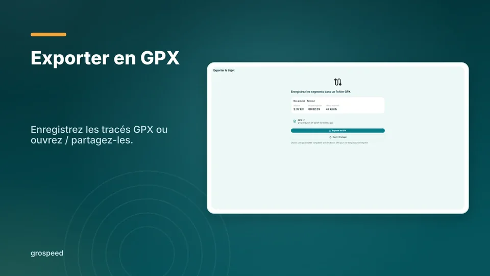 grospeed: Exporter en GPX
