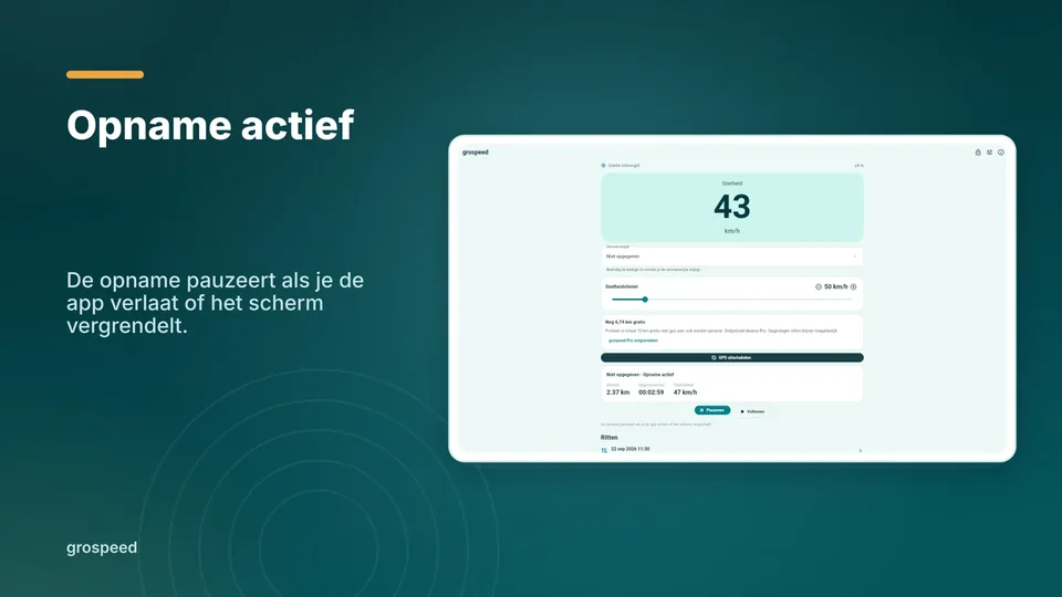 grospeed: Opname actief