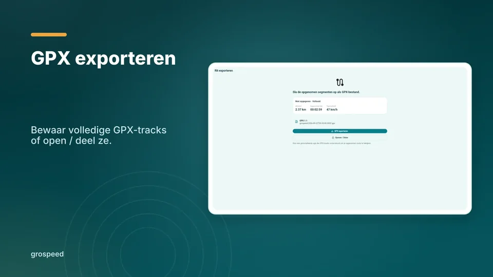 grospeed: GPX exporteren