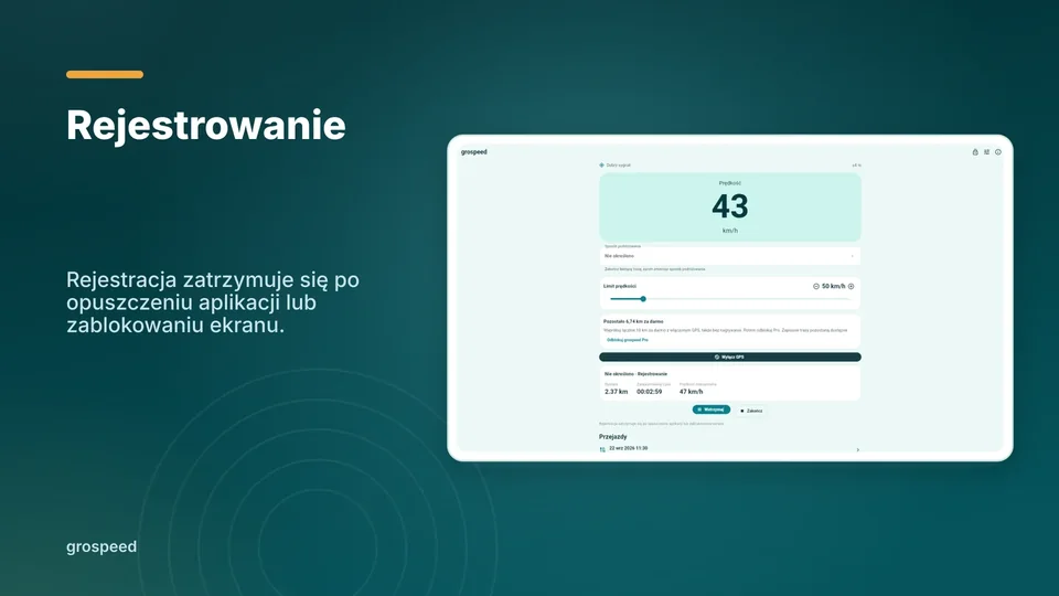 grospeed: Rejestrowanie