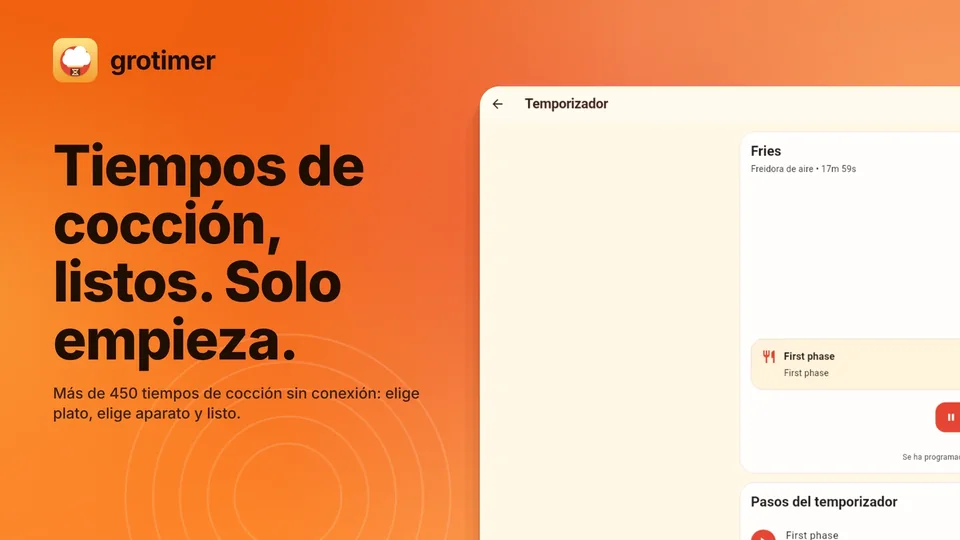 grotimer: Tiempos de cocción, listos. Solo empieza.