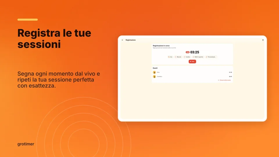 grotimer: Registra le tue sessioni