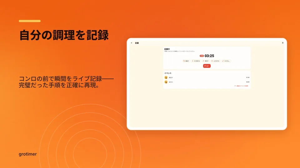 grotimer: 自分の調理を記録