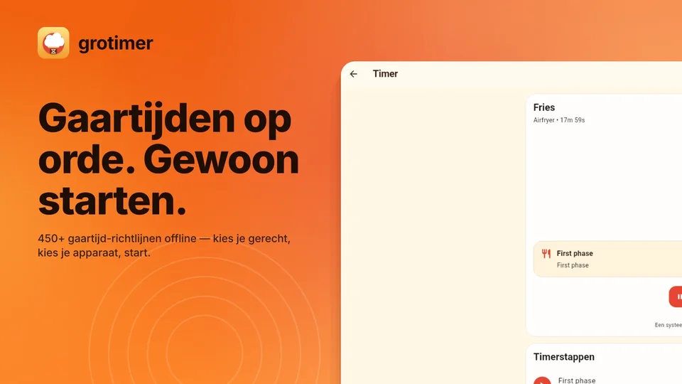 grotimer: Gaartijden op orde. Gewoon starten.