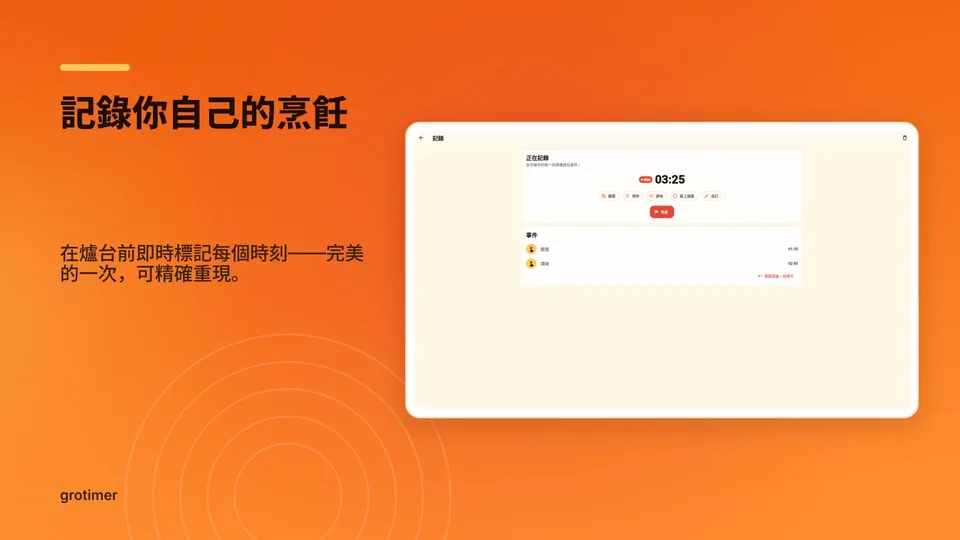 grotimer: 記錄你自己的烹飪