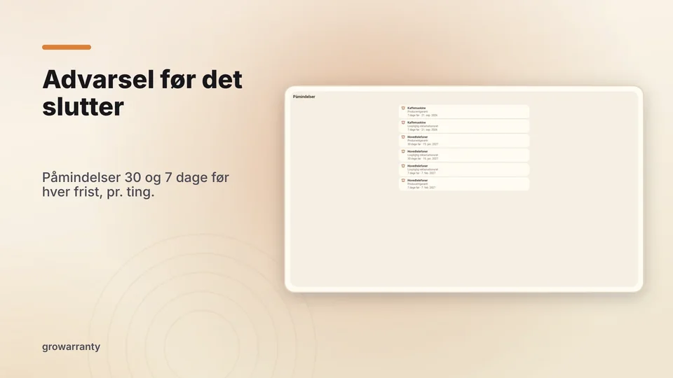 growarranty: Advarsel før det slutter
