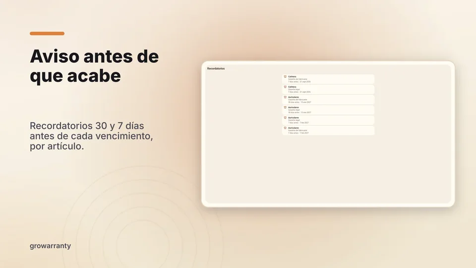 growarranty: Aviso antes de que acabe