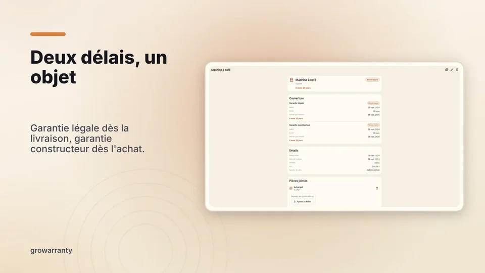 growarranty: Deux délais, un objet