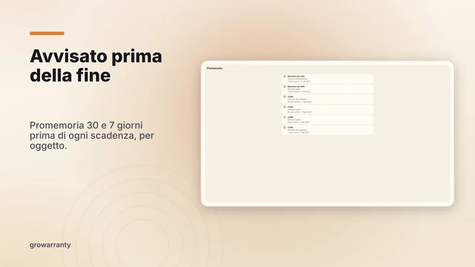 growarranty: Avvisato prima della fine