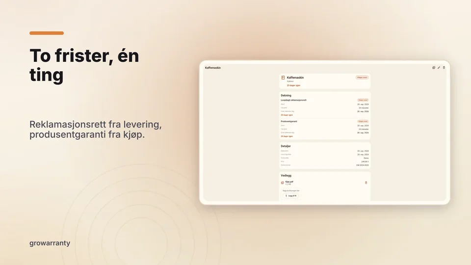 growarranty: To frister, én ting