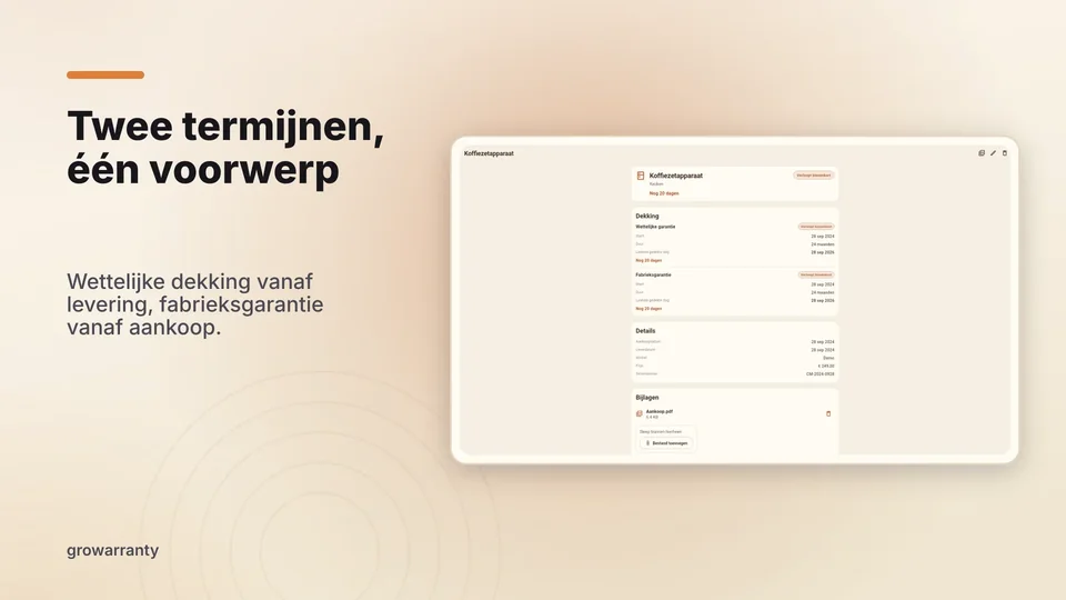 growarranty: Twee termijnen, één voorwerp