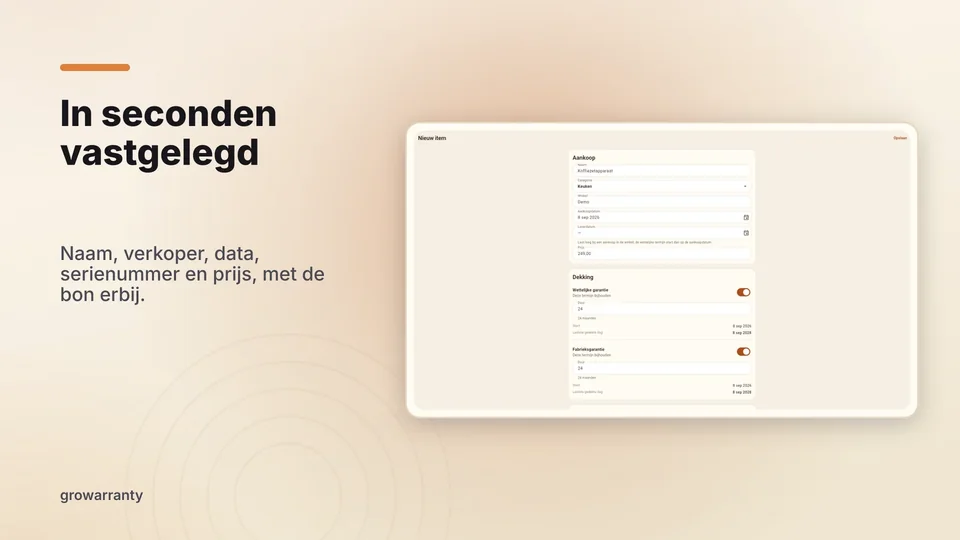 growarranty: In seconden vastgelegd