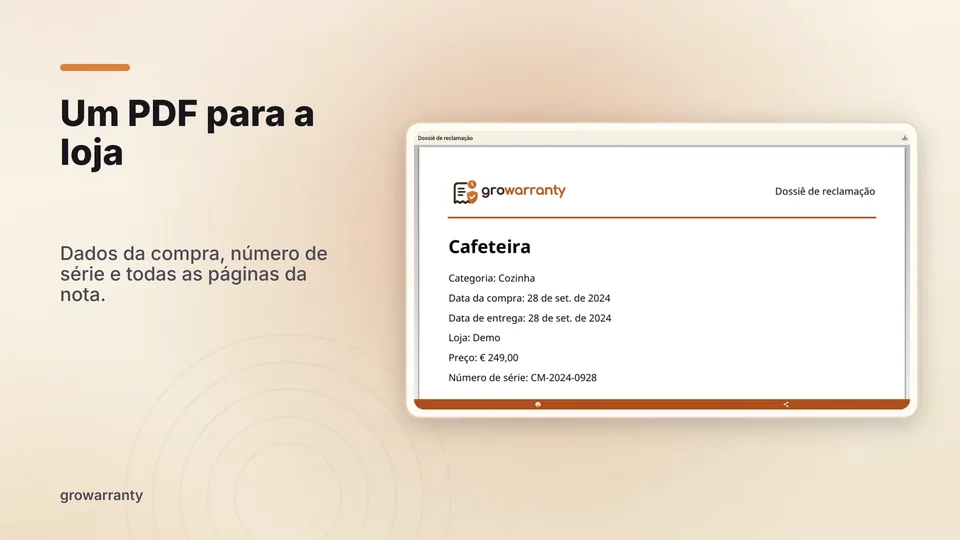 growarranty: Um PDF para a loja