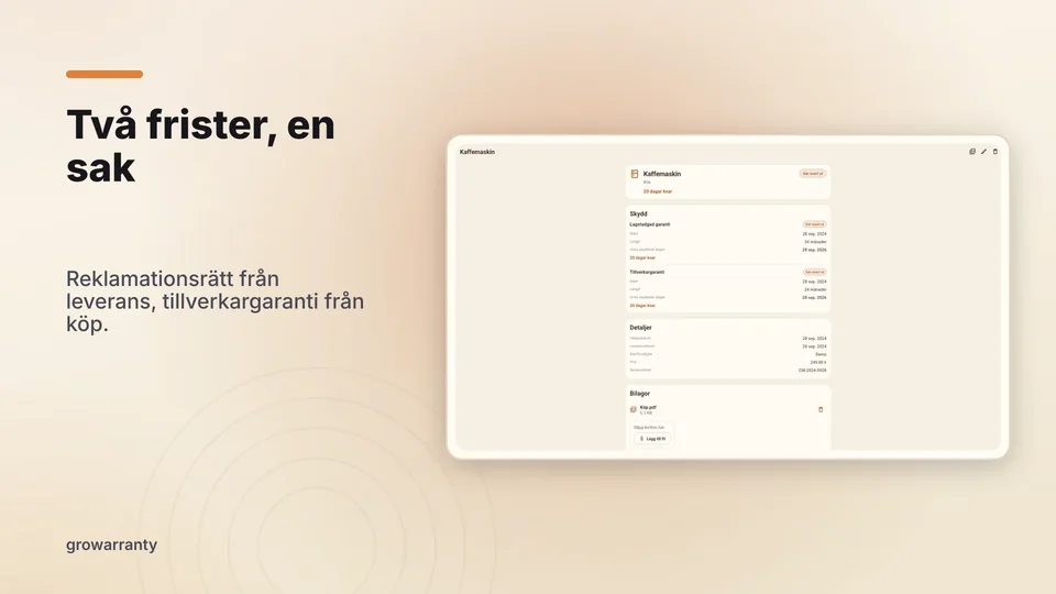 growarranty: Två frister, en sak