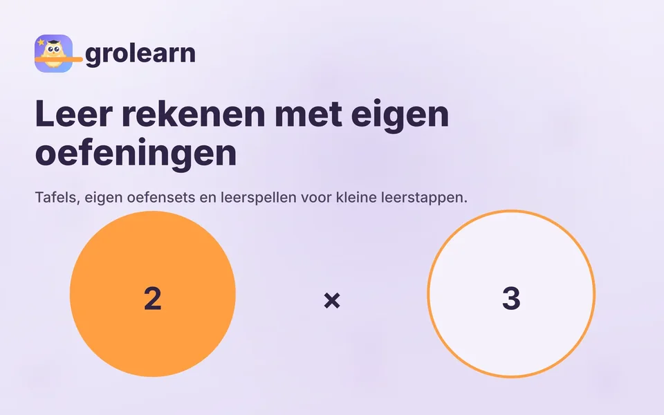 grolearn: Leer rekenen met eigen oefeningen