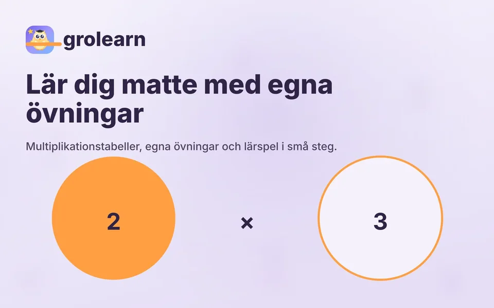 grolearn: Lär dig matte med egna övningar