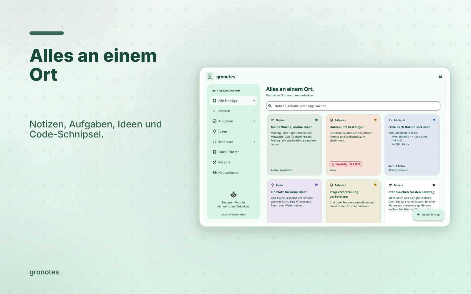 macOS · gronotes: Alles an einem Ort