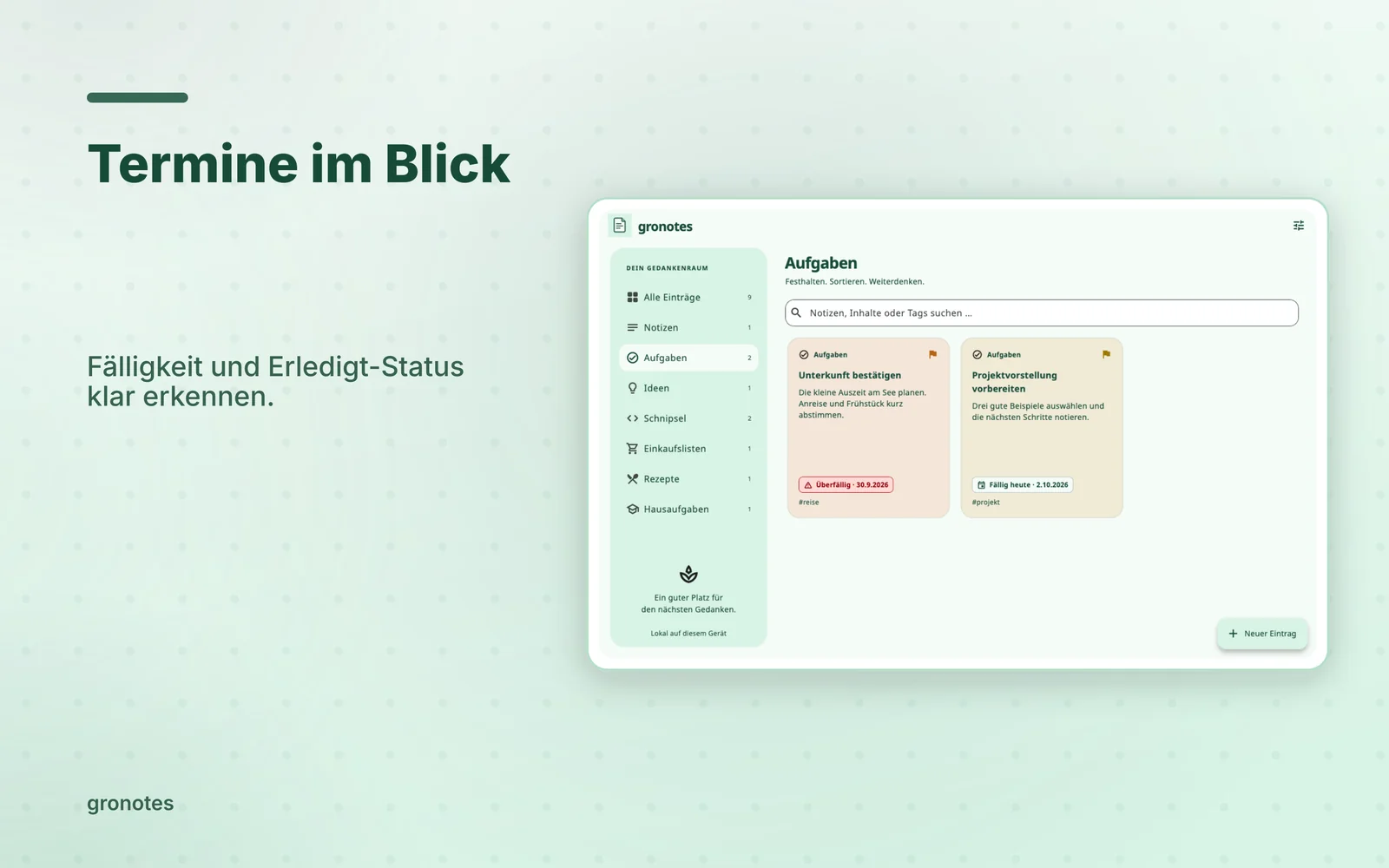 macOS · gronotes: Termine im Blick