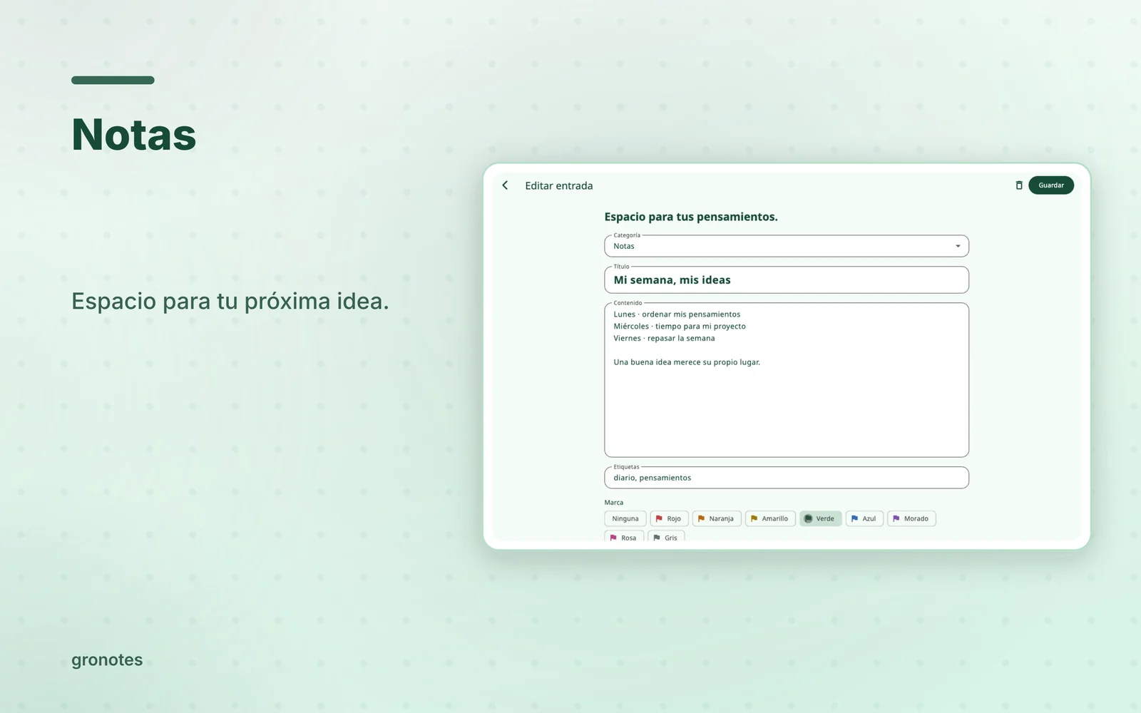 macOS · gronotes: Notas