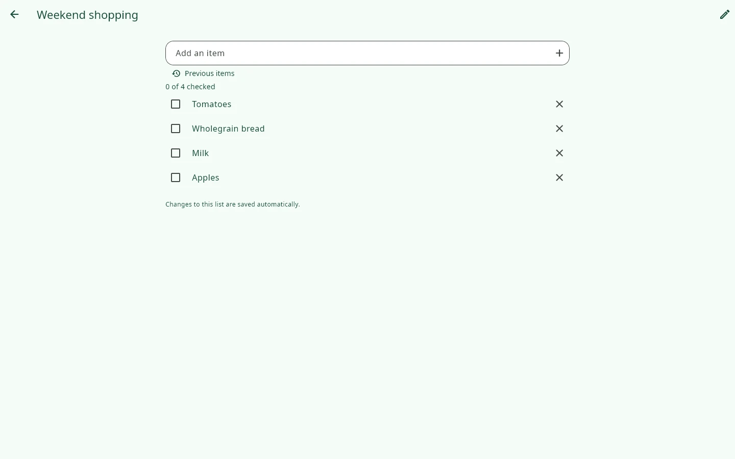 Windows · gronotes: Shopping lists
