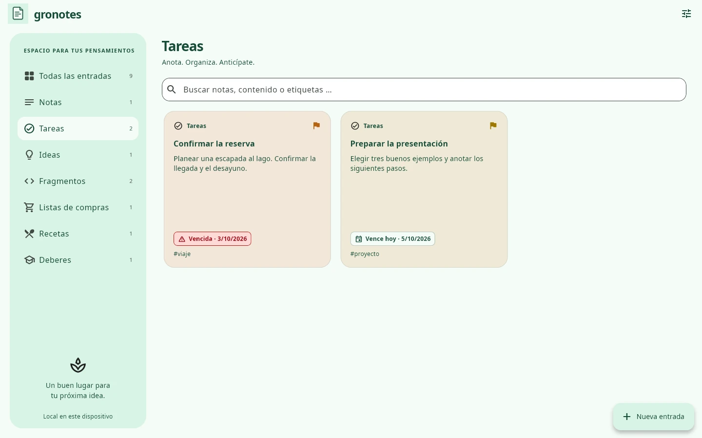 Windows · gronotes: Tareas
