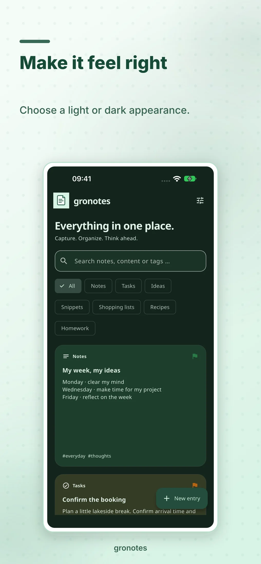 iOS · gronotes: Make it feel right
