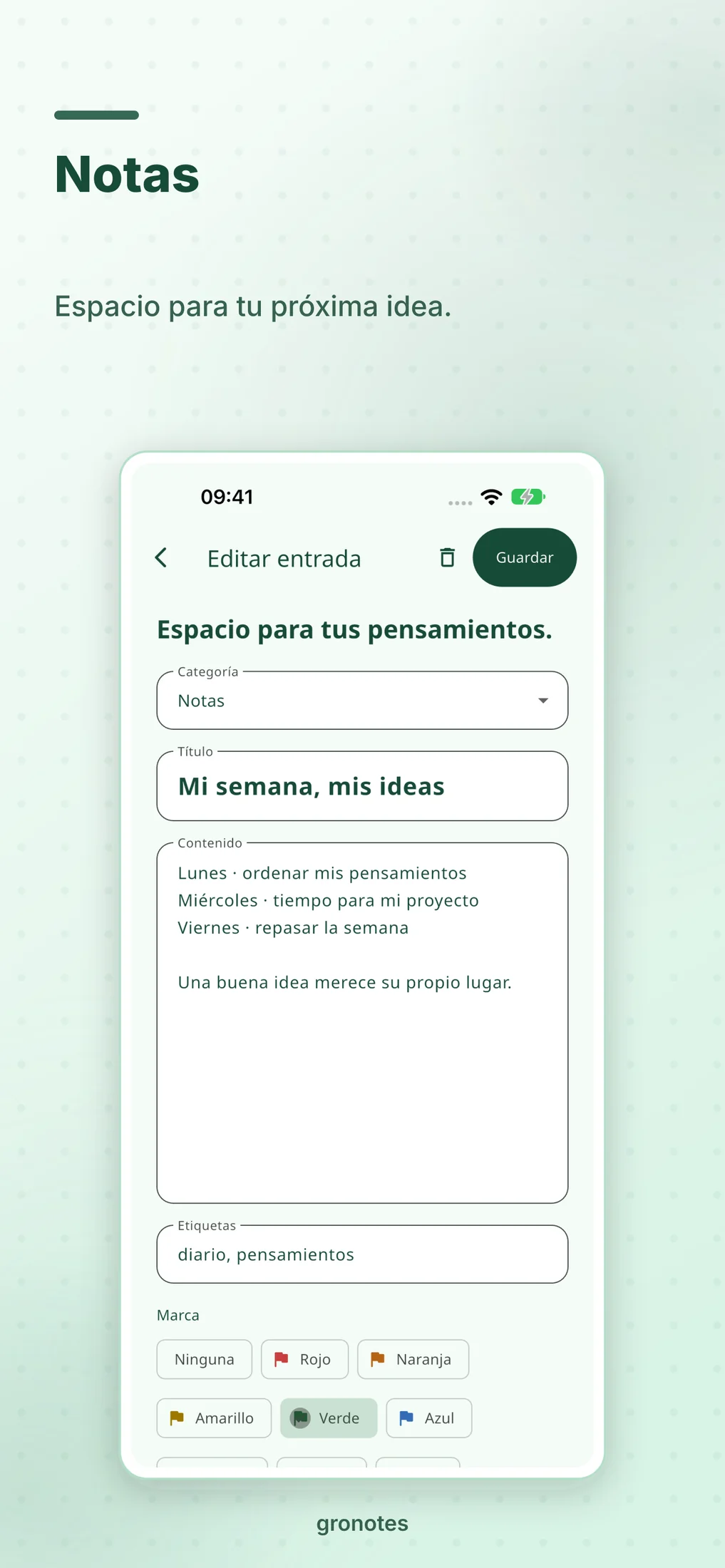 iOS · gronotes: Notas