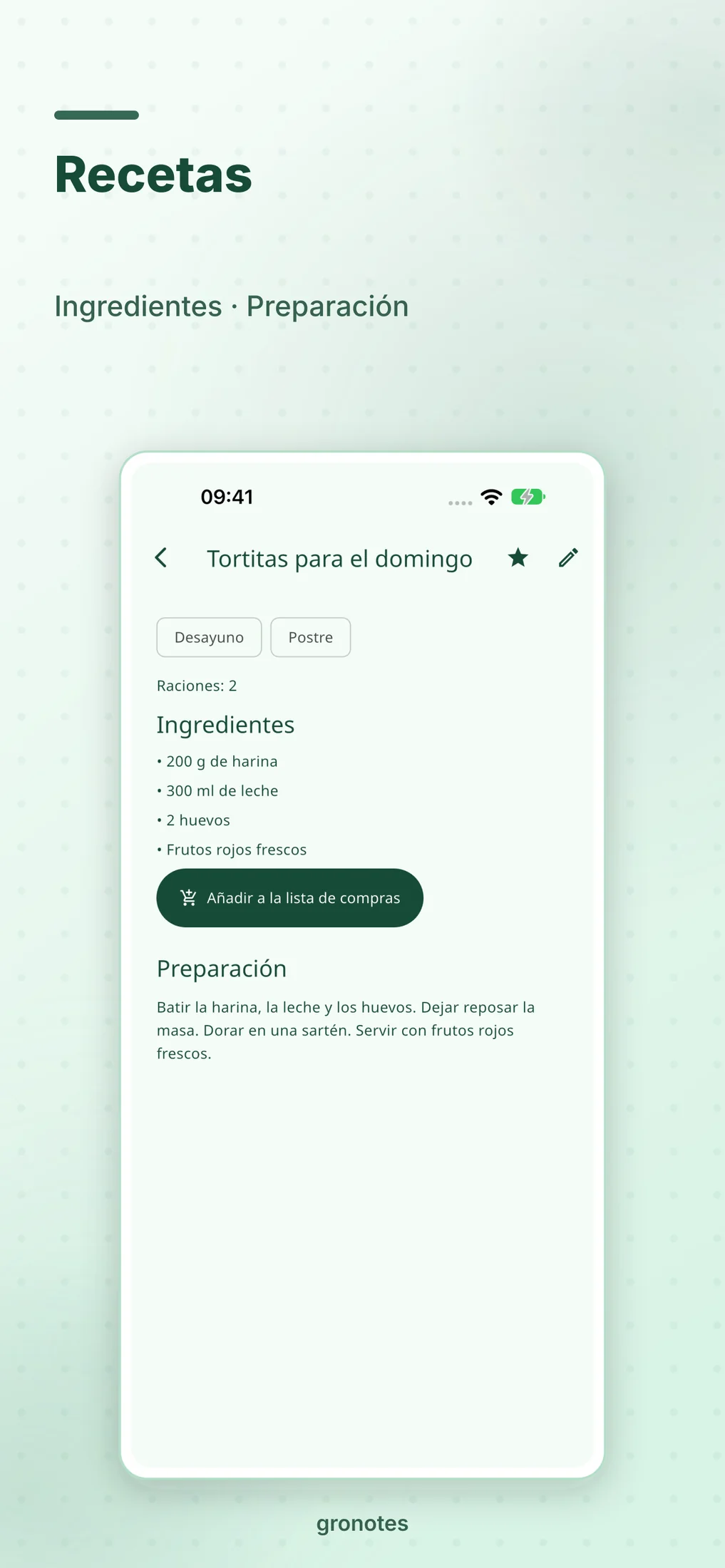 iOS · gronotes: Recetas