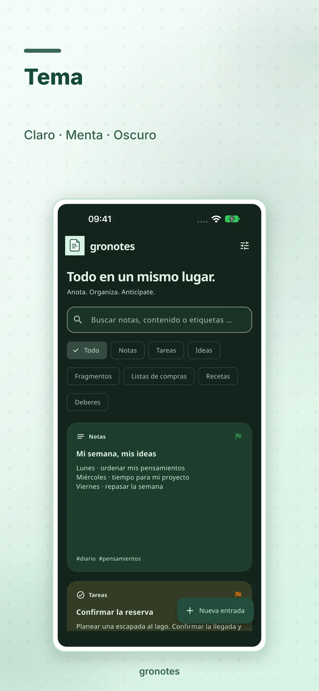 iOS · gronotes: Tema